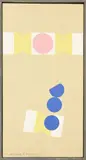 MOUVEMENT OPPOSÉ by Marcelle Delphine Cahn, 1966, Gouache sur papier marouflé sur contreplaqué signé en bas à gauche, sold Dec 2022