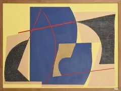SANS TITRE by André Bloc, 1952, Technique mixte et collage sur carton, sold Dec 2022