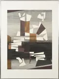 GIOIA MAGGIORE by Michel Seuphor, 1962, Encre et collage sur papier Ink and collage on paper, sold Dec 2022