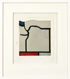 COMPOSITION, HOMMAGE À MONDRIAN by Pol Bury, 1988, Collage signé et daté en bas à droite Collage signed and dated lower right, sold Dec 2022