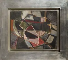 SANS TITRE by Serge Poliakoff, 1947, Huile sur panneau d’isorel signé en bas à droite Oil on isorel panel signed lower right, sold Dec 2022
