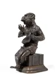 Le singe musicien by Christophe Fratin, Bronze à patine brune, fonte ancienne, estampillé Fratin sur la terrasse, sold Oct 2022