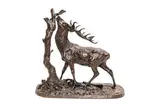 Pierre Jules MÈNE (1810-1879) Cerf à la feuille by Pierre-Jules Mêne, Bronze à patine brune, fonte ancienne, sold Oct 2022