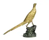 Faisan sur une terrasse by Leon Bureau, Bronze à patine doré, sold Oct 2022