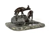 Pierre Jules MÉNE (1810 - 1879) Vide poche aux chevreuils, circa 1900 by Pierre-Jules Mêne, Bronze à patine brune, sold Oct 2022