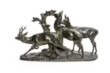 Harde de chevreuils by Maximilien Louis Fiot, Bronze à patine brune, fonte ancienne, sold Oct 2022