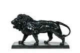Le lion qui marche by Antoine-Louis Barye, Bronze à patine verte Barbedienne fondeur, fonte d’édition, sold Oct 2022