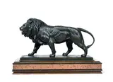 Le lion qui marche by Antoine-Louis Barye, Bronze copie du victoria et Albert Museum, sold Oct 2022