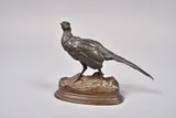 Le faisan by Antoine-Louis Barye, Bronze à patine brune, fonte ancienne signée sur la terrasse Long :, sold Oct 2022