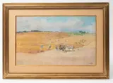 Deux dessins : - Les moissons à Jouy by Auguste-Louis Lepère, 1889, Pastel signé, sold Jan 2026