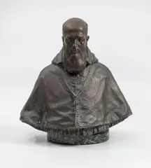 Buste de Saint François de Sales, évêque de Genève by Alexandre Descatoire, Épreuve en bronze patine brun cuivré nuancée, sold Jan 2026