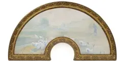 Gardeuse d'oies ; brouillard, matin d'hiver by Camille Pissarro, 1886, Gouache sur soie en forme de feuille d'éventail collée sur carton, sold Nov 2025