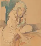Portrait d'une jeune berbère by Francisco Gras, Mine de plomb, aquarelle et gouache sur papier, sold Nov 2025