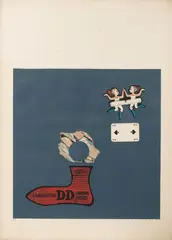 Chaussettes DD by Max Ernst, 1966, Lithographie en couleurs sur papier, sold Nov 2025