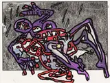 Amour by Robert Combas, Technique mixte sur photographie, sold Mar 2024