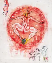 Composition bleue by Dominique Zinkpè, Huile sur toile et collage, sold Mar 2024