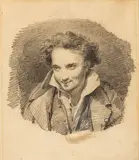 Portrait d'homme en buste tourné vers la gauche by Achille Devéria, Crayon noir, sold Mar 2024