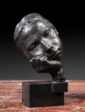 Portrait de jeune-fille pensive by Felix Desruelles, Epreuve en bronze, sold Mar 2024