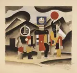 La création du monde by Fernand Léger, Aquarelle, gouachée, sur papier contrecollé sur carton, sold Dec 2023