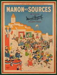 Sans titre by Albert Dubout, Affiche du film MANON DES SOURCES de Marcel PAGNOL Imprimerie Monégasque - Monte-Carlo Cir, sold Oct 2025