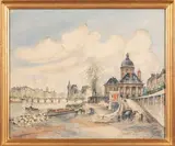 Vue des quais, Paris by Frank-Will, Aquarelle sur traits de crayon signée en bas à droite et située en bas à gauche, sold Oct 2025