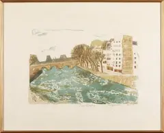 Quai des Orfèvres by Pierre-Eugène Clairin, Lithographie signée, sold Oct 2025