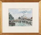Le canal de l’Ourcq by Pierre-Eugène Clairin, 1929, Aquarelle sur traits de crayons, sold Oct 2025