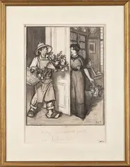 Entrez ! (pour l’enchantement) by René-Xavier Prinet, Crayon, estompe et rehauts de gouache blanche, sold Oct 2025