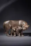 Lionne et ses petits by Paul Simon, Epreuve en bronze à patine brune, sold Oct 2025
