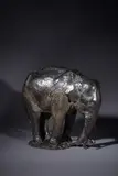 Eléphant arrachant une souche by Gustav Adolphe Hierholtz, Epreuve en bronze à patine brune Sur la terrasse signée « G, sold Oct 2025