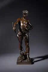 Belluaire by Eugène Marioton, Epreuve en bronze à patine brune, sold Oct 2025
