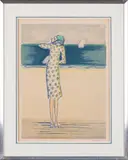 Elegante en bord de mer by Jean-Pierre Cassigneul, Lithographie signée et numérotée, sold Oct 2025