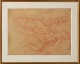 Deux femmes alanguies by Marcel Gili, Sanguine sur papier, sold Oct 2025