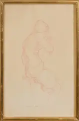 Le modèle assis by Marcel Gili, Sanguine et crayon sur papier, sold Oct 2025