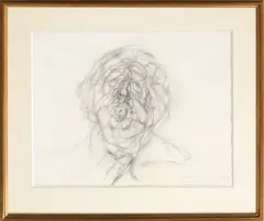 Etude pour le portrait de Michel Simon by Marcel Gili, Crayon sur papier, sold Oct 2025