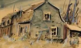 Maison canadienne by Roger Cantin, Aquarelle, sold Nov 2025