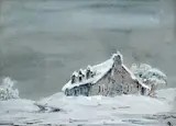 Sans titre - Maison sous la neige by Charles de Belle, Pastel, sold Nov 2025