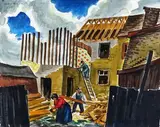 The house wreckers by Jack Bush, Aquarelle et mine de plomb sur papier, sold Sep 2025