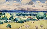 Sans titre - Paysage by Marc-Aurèle Fortin, Aquarelle, sold Sep 2025
