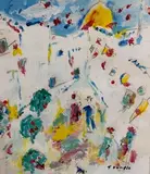 Le toreador dans les rues de Séville avant la corrida by Jean Ducasse, Gouache et crayon sur papier, sold Jan 2026