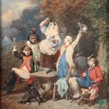 Elle aime rire elle aime boire by Eugène Lami, Aquarelle gouachée, sold Nov 2025