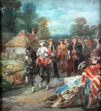 Le salut des étendards par Louis XV by Eugène Lami, Aquarelle gouachée, sold Nov 2025