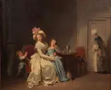 La Mère de famille (autre titre L'Oiseau favori ; Prends garde au chat ; L'Oiseau chéri) by Louis-Léopold Boilly, Toile, sold Nov 2025