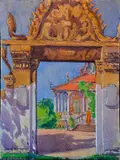Pagode by Henri Chabaud, Aquarelle sur papier encadrée signée et datée oct, sold Apr 2019