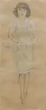 Portrait d'une jeune favorite» by Tsuguharu Foujita, 1930, Mine de plomb, craie, pastel et aquarelle sur papier, sold Sep 2018