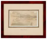 Voiliers et barque par temps gris by Paul Huet, Aquarelle et crayon noir Porte le cachet de l’atelier en bas à gauche, sold Mar 2026