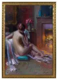 Nu à l'éventail by Delphin Enjolras, Pastel, sold Mar 2026
