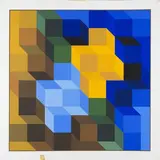 Cubes by Victor Vasarely, Lithographie, sold Mar 2021