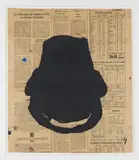 Tête by Jean-Charles Blais, Gouache et collage de papier journal, sold Mar 2021