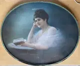 Femme à la lecture by Jakob Heinrich Reutlinger, Pastel sur toile, sold Mar 2024